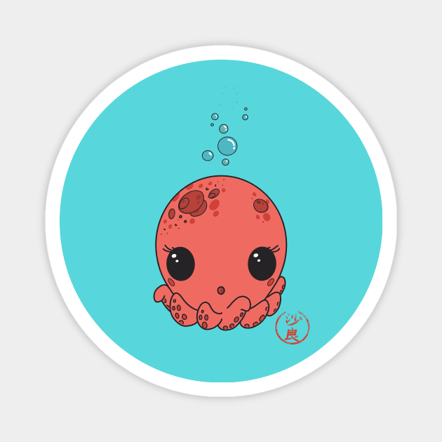 Cute Octopus in kawaii style Magnet by naligmaDesign